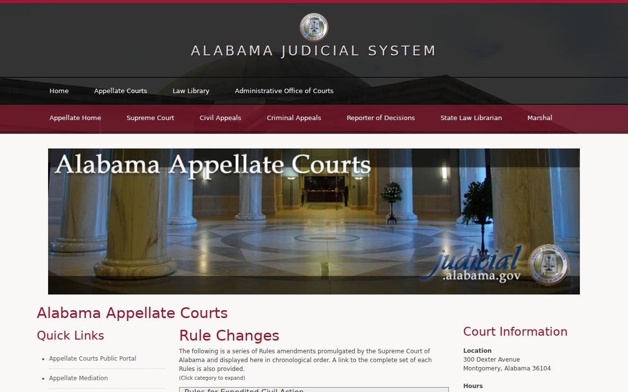 Fayette County court calendar and current Alabama court rules