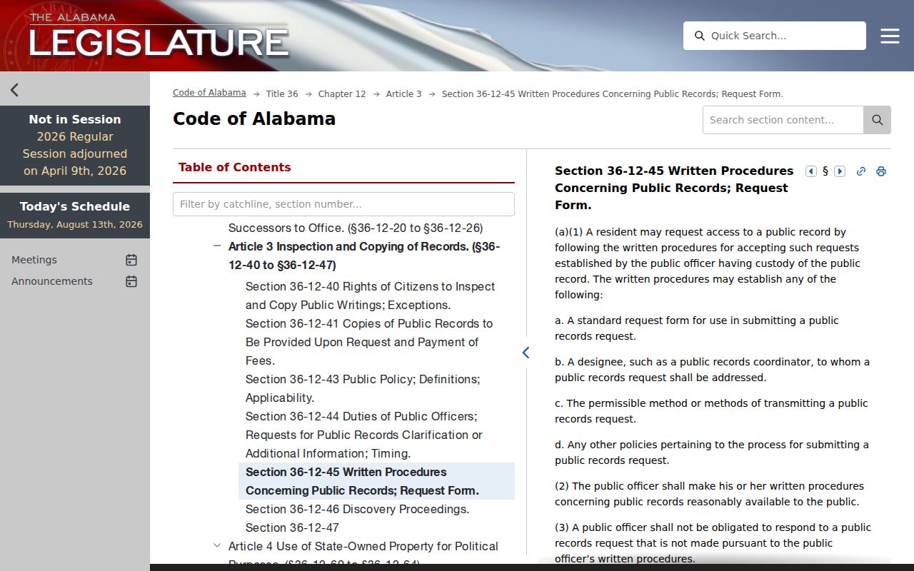 Fayette County court record request procedure under Alabama law