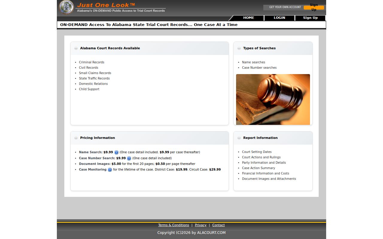 Fayette County case lookup on the Just One Look trial court access login